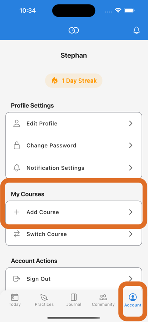 Account Screen